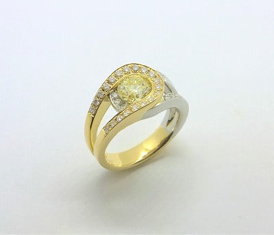 【期間限定:12/1迄】K18/PT DパヴェYDインヨウ馬蹄リング②（1.00ct：時価）