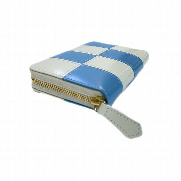 【タイムセール】Copa Color RICH　ラウンドミニ財布 （白X青）