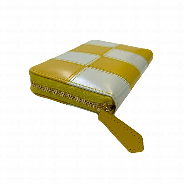 Copa Color RICH　ラウンドミニ財布　市松柄（黄X白）