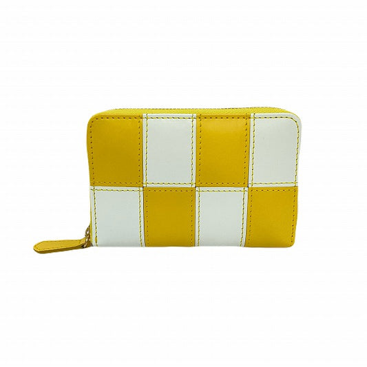 Copa Color RICH　ラウンドミニ財布　市松柄（黄X白）