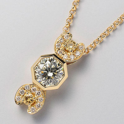 【福袋】 K18ﾀﾞｲﾔﾊﾟｳﾞｪ 2ｲｴﾛｰﾀﾞｲﾔ/ｵｸﾄｶｯﾄｲｴﾛｰﾀﾞｲﾔ2馬蹄ペンダント