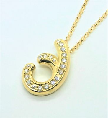 K18 ダイヤライン三宅ペンダント(L)