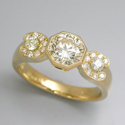 【福袋】 K18ﾀﾞｲﾔﾊﾟｳﾞｪ 2ｲｴﾛｰﾀﾞｲﾔ/ｵｸﾄｶｯﾄｲｴﾛｰﾀﾞｲﾔ2馬蹄リング