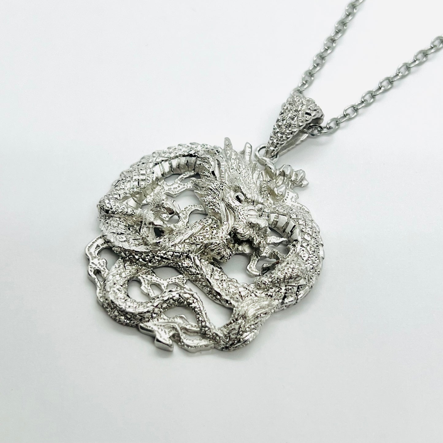 シルバー925　金運の龍　ペンダントヘッド+50チェーン付き