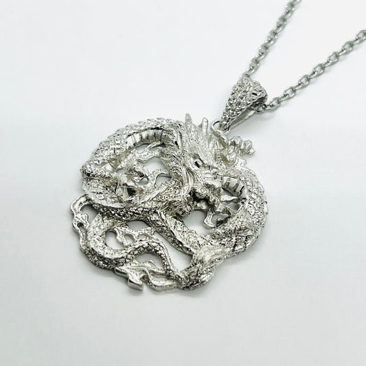 シルバー925　金運の龍　ペンダントヘッド+50チェーン付き