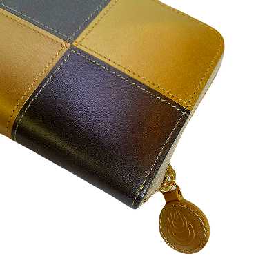 【11/30(日)朝採れ財布・お誕生日財布】EDO金銀(濃)　ファスナー長財布★特典付