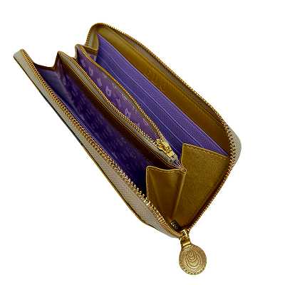 【11/30(日)朝採れ財布・お誕生日財布】EDO金銀(濃)　ファスナー長財布★特典付