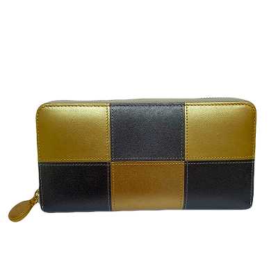 【11/30(日)朝採れ財布・お誕生日財布】EDO金銀(濃)　ファスナー長財布★特典付