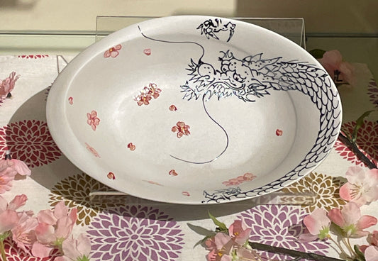 龍桜　楕円皿