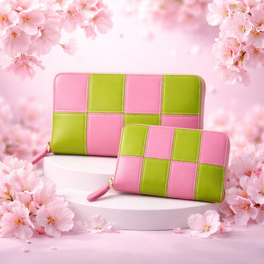 Copa Color RICH　市松柄（桃色 X若葉）