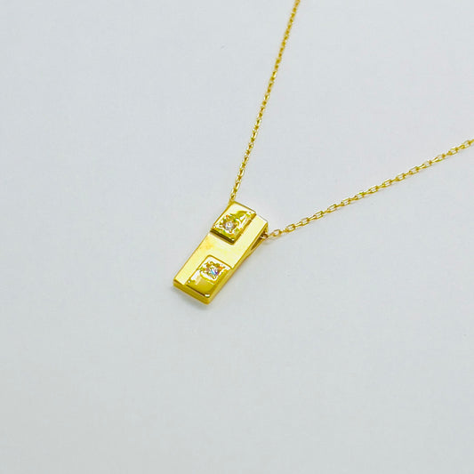 【期間限定:12/14迄】K18　タイニー　2ダイヤパッションペンダント