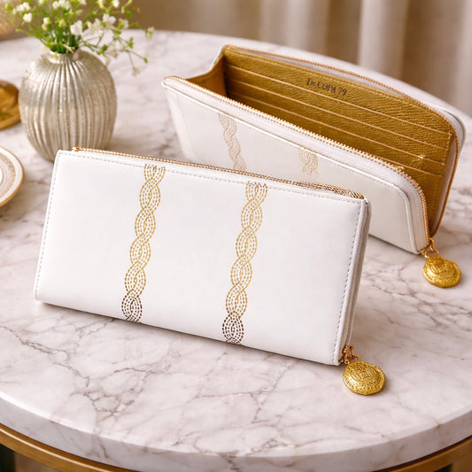 Dr.コパとお揃い！Reiwa CopaJapan L字ファスナー長財布 (金箔縄目柄)